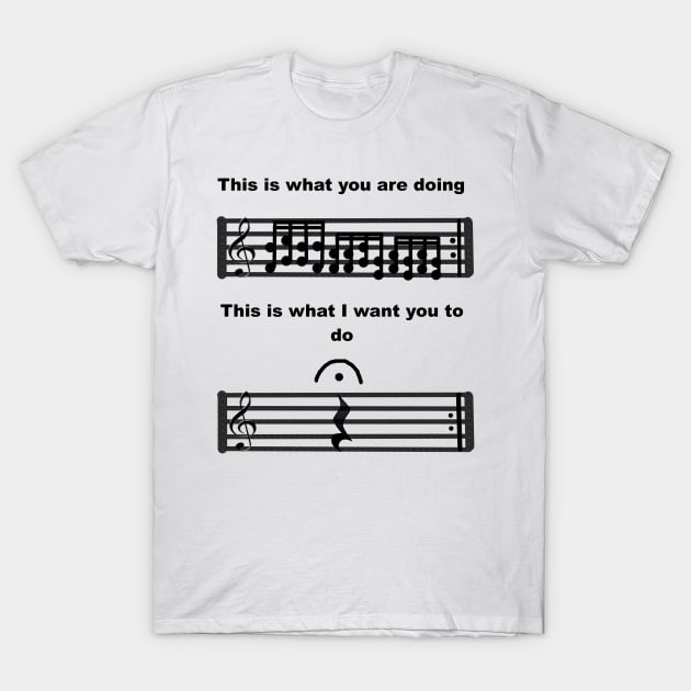 music humor be silent T-Shirt by HollyMayCreates